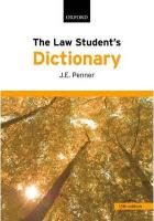 Oxford The Law Student's Dictionary (13 Edition)